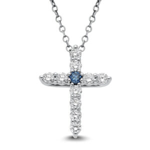 Natural Diamond Cross Pendant Necklace