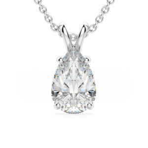 Grown Diamond Solitaire Pendant Necklace
