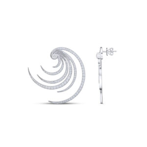 Zirconia Dainty Swirl Design Earrings