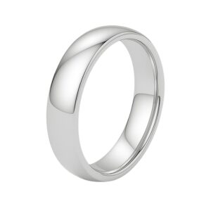 14k White Gold Comfort Fit Wedding Band(5.00 mm)