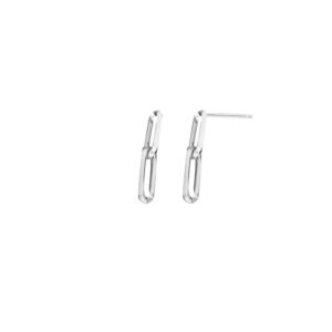 Sterling Silver Two Link Paperclip Dangle Earrings