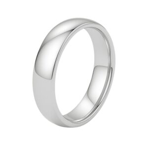 14k White Gold Comfort Fit Wedding Band(5.00 mm)